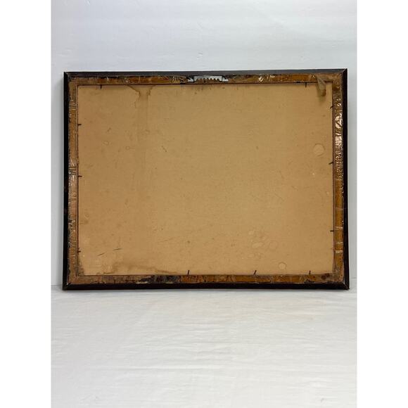 Vtg Paint By Number Cabin Lodge with Snowy Mountain View 18x14 Framed 50s PBN - Picture 6 of 7